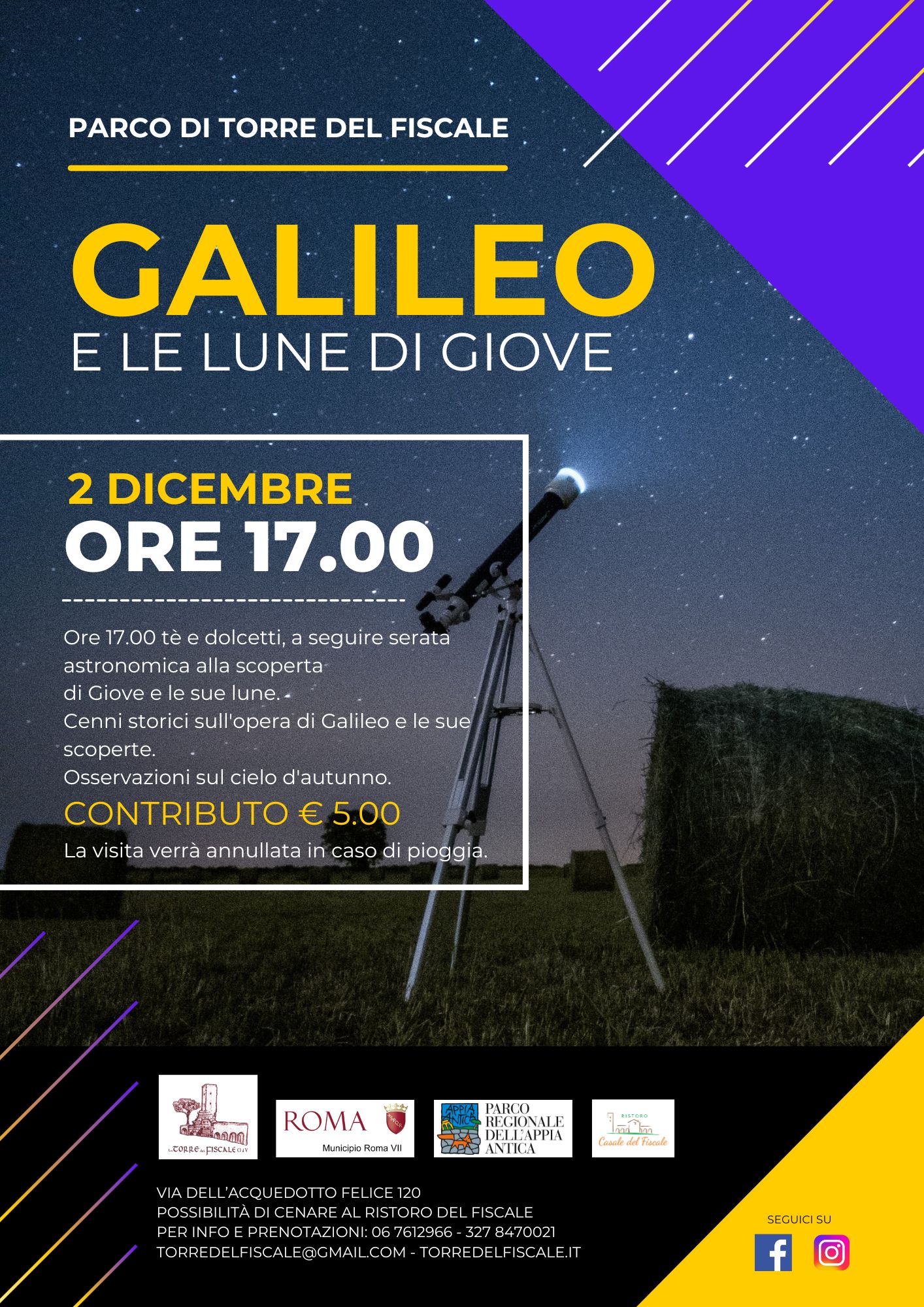 Galileo e le lune di Giove: visita astronomica